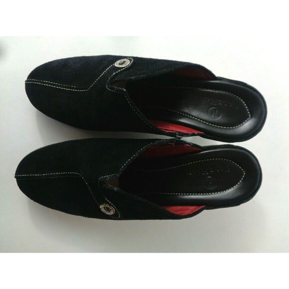 COLE HAAN Womens 6.5M Black Suede & Smooth Leather Mules Clogs Shoes BRAZIL - Picture 7 of 8